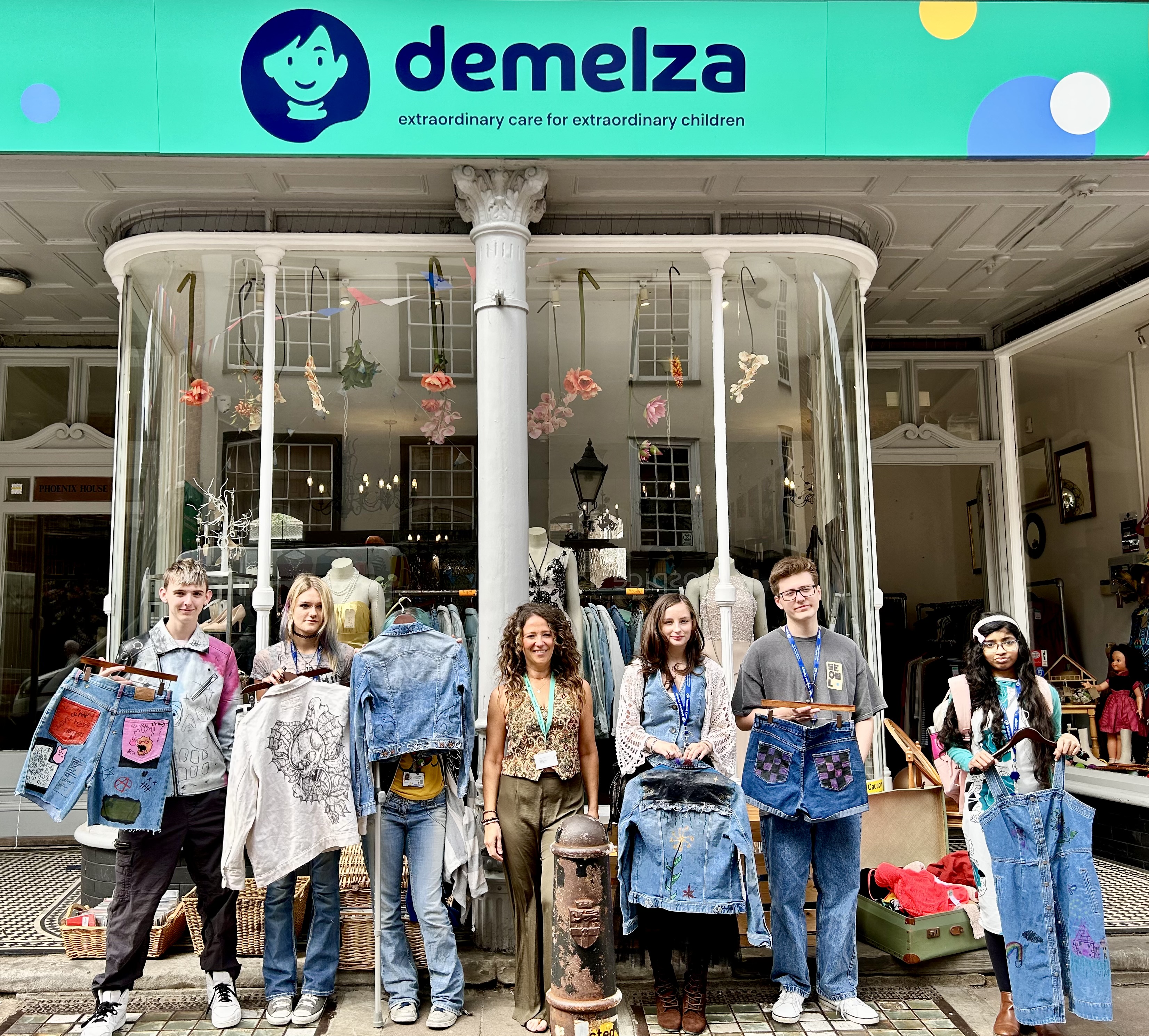 The Midkent College Students With Their Creations Outside The Rochester Shop